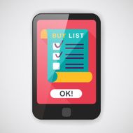 shopping list flat icon with long shadow eps10