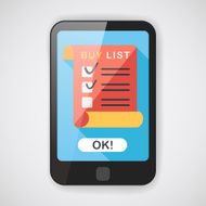 shopping list flat icon with long shadow eps10 N2