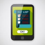 shopping list flat icon with long shadow eps10 N3