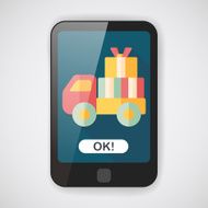 shopping freight transport flat icon with long shadow eps10
