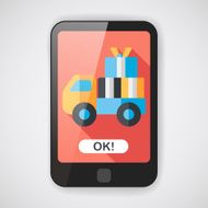 shopping freight transport flat icon with long shadow eps10 N3