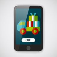 shopping freight transport flat icon with long shadow eps10 N4