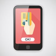 shopping credit card flat icon with long shadow eps10