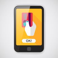 shopping credit card flat icon with long shadow eps10 N2