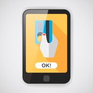 shopping credit card flat icon with long shadow eps10 N3