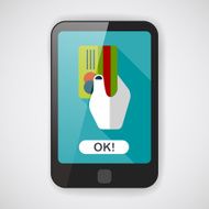 shopping credit card flat icon with long shadow eps10 N4