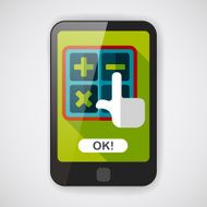 shopping calculator flat icon with long shadow eps10 N3