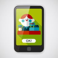 shopkeeper flat icon with long shadow eps10 N3