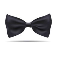 Vector of black silk bow tie on a background N2