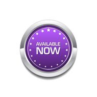 Available Now Purple Circular Vector Button