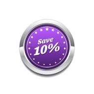 Save 10 Percent Purple Circular Vector Button