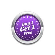 Buy 1 Get Free Purple Circular Vector Button