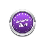 Available Now Purple Circular Vector Button N2