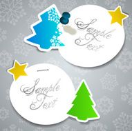 Paper Cut Christmas Tree Shaped Banners with Snowflakes