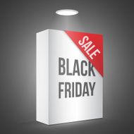 Black Friday Sale White Carton Box Template Photorealistic Vect N2