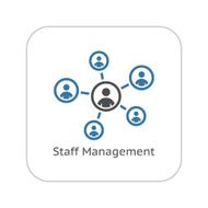 Staff Management Icon Business Concept Flat Design