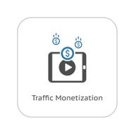 Traffic Monetization Icon Business Concept Flat Design N2