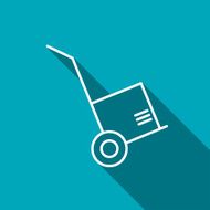 cargo transportation with hand cart icon N3