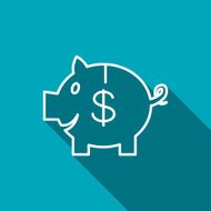 Vector piggy bank icon N3