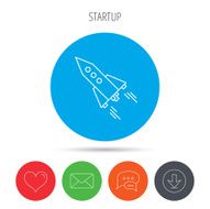 Startup business icon Rocket sign N6