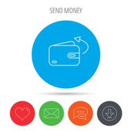 Send money icon Cash wallet sign N2