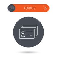 Contact cards icon Identification badges sign N5