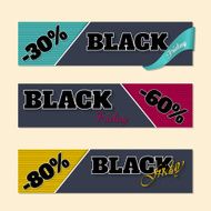 Black friday labels with discounts