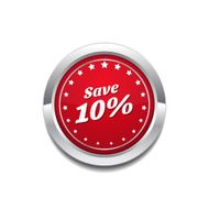 Save 10 Percent Glossy Shiny Circular Vector Button