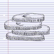 Simple doodle of a pile coins N2