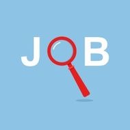 Job Search concept with Magnifying Glass