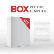 Photorealistic 3D Vector White Carton Box Sale Template Isolated N2