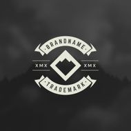 Mountain Design Element in Vintage Style for Logotype N2