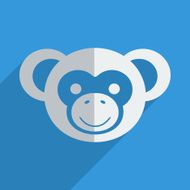 Flat icons modern design with shadow of monkey