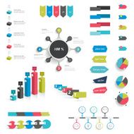 Collection of infographics elements Colorful set template