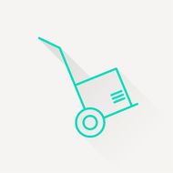 cargo transportation with hand cart icon N4