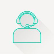 Customer support operator with headset icon N4