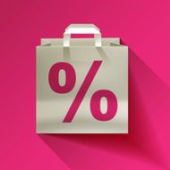 Paper bag SALE red on a pink background