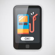 Fuel flat icon with long shadow N3