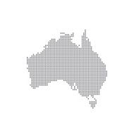 Detailed map of Australia in the dot Vector illustration