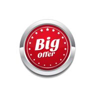 Big Offer Red Vector Icon Button