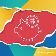 piggy bank line icon