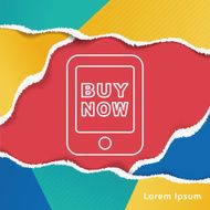 phone shopping line icon