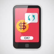 Currency Exchange flat icon with long shadow eps10 N7