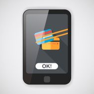credit card flat icon with long shadow N3