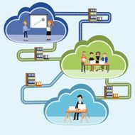 Cloud computing concept e-business illustration EPS10