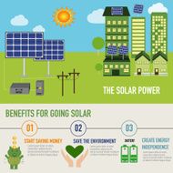 Solar power benefit infographic vector illustration EPS10