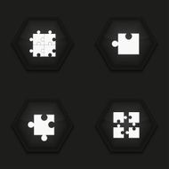 Vector modern puzzle icons set