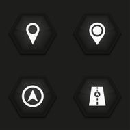 Vector modern map pointer icons set