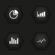 Vector modern graph icons set