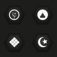 Vector modern eid mubarak icons set N2